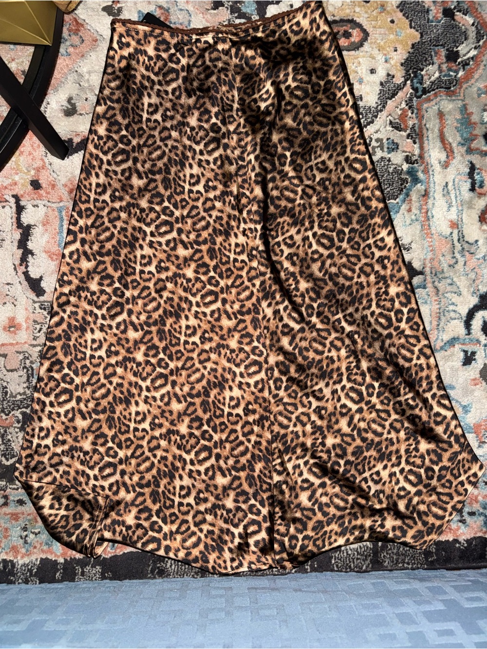 Fashion Nova Leopard Print Satin Skirt - Brown & Black